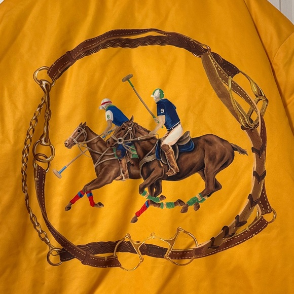 Polo Ralph Lauren Yellow Puffer Jacket with Embroidered Logo and Polo Print XXL - Picture 12 of 12